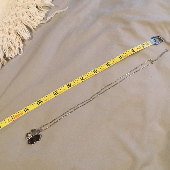 Purple Crystal Four Leaf Clover Necklace - Picture 3 of 4